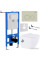 Унитаз подвесной Roxen Antares Bidet в комплекте с инсталляцией StounFix Slim 6 в 1 966280 (кнопка: бежевый)