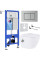 Унитаз подвесной Roxen Antares Bidet в комплекте с инсталляцией StounFix Dual Fresh 6 в 1 968424 (кнопка: сатин)