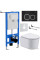 Унитаз подвесной Roxen Simple Compact в комплекте с инсталляцией StounFix Slim 6 в 1 917914 (кнопка: черный матовый)