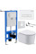 Унитаз подвесной Roxen Simple Compact в комплекте с инсталляцией StounFix Slim 6 в 1 920247 (кнопка: белый глянец)