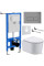 Унитаз подвесной Roxen Simple Compact в комплекте с инсталляцией StounFix Slim 6 в 1 943570 (кнопка: хром матовый)