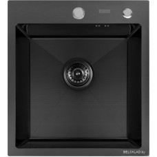 Кухонная мойка ARFEKA ECO AR 450*500 BLACK PVD NANO DECOR MILLET GRAINS