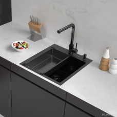 Кухонная мойка ARFEKA Eco AR мойка 450*500, коландер G, дозатор Black Decor Millet