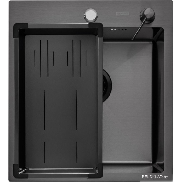 Кухонная мойка ARFEKA Eco AR мойка 450*500, коландер G, дозатор Black Кухонная мойка ARFEKA Eco AR мойка 450*500, коландер G, дозатор Black