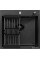 Кухонная мойка ARFEKA ECO AR мойка 500*500, коландер, дозатор BLACK DECOR VOLCANIC ROCK
