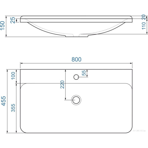 Умывальник Madera Solo 80x46 Умывальник Madera Solo 80x46