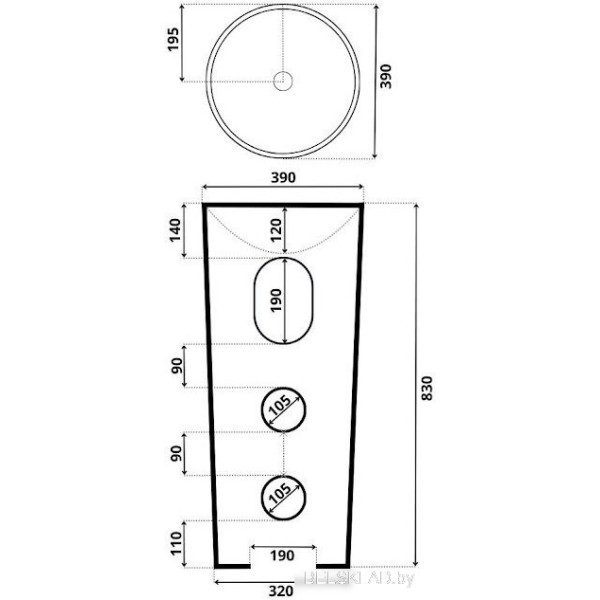 Умывальник Roxen Lila 570905 Умывальник Roxen Lila 570905