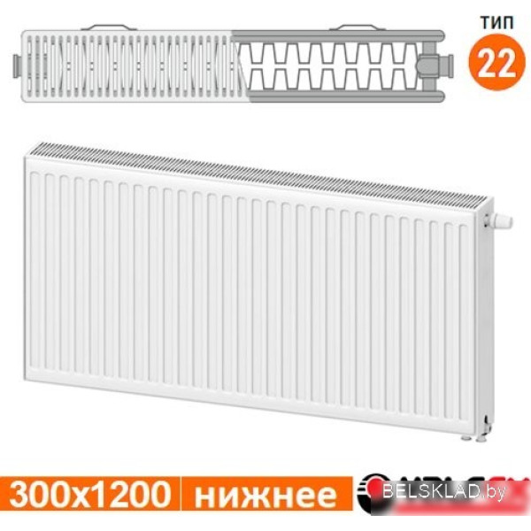 Стальной панельный радиатор Valfex Steel Universal VC 22 300х1200 VF.VC.22.300.1200 (с нижним подключением) Стальной панельный радиатор Valfex Steel Universal VC 22 300х1200 VF.VC.22.300.1200 (с нижним подключением)