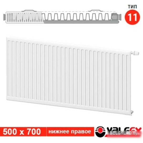 Стальной панельный радиатор Valfex Steel VC R 11 500х700 VF.VC.R.11.500.0700 (с нижним подключением) Стальной панельный радиатор Valfex Steel VC R 11 500х700 VF.VC.R.11.500.0700 (с нижним подключением)