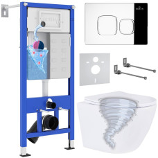 Унитаз подвесной Roxen Antares Tornado в комплекте с инсталляцией StounFix Dual Fresh 6 в 1 968385 (кнопка: хром глянцевый)