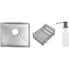 Кухонная мойка Schtoff Undermount Best Decor Silver 5545 + коландер KR-1 GREY + дозатор SD-1 GREY