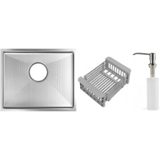 Кухонная мойка Schtoff Undermount Best Decor Silver 5545 + коландер KR-1 GREY + дозатор SD-1 SILVER