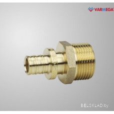 Фитинг Varmega Муфта латунная Slide-fit с наружной резьбой 16х1/2 VM51211