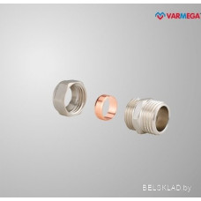 Фитинг Varmega Соединитель 15 x 1/2", для подключения медной трубки VM09301