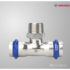 Фитинг Varmega Тройник раструбный Inox Press с наружной резьбой 28x1/2"x28 VM721280428