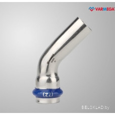 Фитинг Varmega Угольник 45° однораструбный Inox Press 22x22a VM713002222