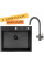 Кухонная мойка ARFEKA ECO AR 600*500 + cмеситель DIONE BLACK PVD