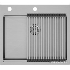 Кухонная мойка Paulmark Kroner-pro 59 + ролл-мат pro PM705951-BS+R405-BS