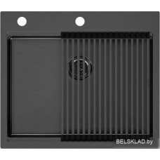 Кухонная мойка Paulmark Kroner-pro 59 + ролл-мат pro PM705951-GM+R405-GM