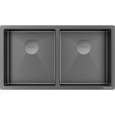 Кухонная мойка Paulmark Next 78/2 uni PM207844-GM (вороненая сталь)