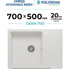 Кухонная мойка Polygran Deka 700 (белый хлопок)