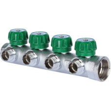 SMB-6850-011204 STOUT Коллектор регулирующий 1 , 4 отвода 1/2 под компрессионный фитинг для полимерных труб