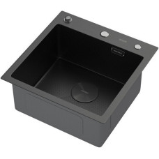 Кухонная мойка ARFEKA ECO AR 450*450 POP-UP BLACK PVD NANO DECOR (настольная)