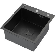 Кухонная мойка ARFEKA ECO AR 450*500 POP-UP BLACK PVD NANO DECOR