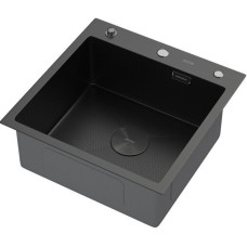 Кухонная мойка ARFEKA Eco AR 500*500 POP-UP Black PVD NANO DECOR