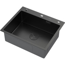 Кухонная мойка ARFEKA Eco AR 600*500 POP-UP BLACK PVD NANO