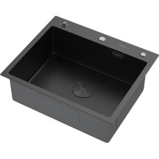 Кухонная мойка ARFEKA Eco AR 600*500 POP-UP BLACK PVD NANO DECOR