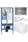 Унитаз подвесной Roxen Berg в комплекте с инсталляцией StounFix Dual Fresh 6 в 1 967256 кнопка: оружейная сталь)