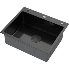 Кухонная мойка ARFEKA Eco AR 600*500 POP-UP BLACK PVD NANO DECOR MILLET GRAINS