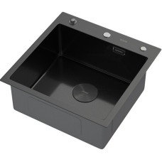 Кухонная мойка ARFEKA Eco AR 500*500 POP-UP Black PVD NANO DECOR MILLET GRAINS