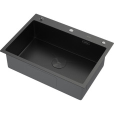 Кухонная мойка ARFEKA ECO AR 700*500 POP-UP BLACK PVD NANO DECOR
