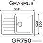 Кухонная мойка Granrus GR-750 (темно-серый)