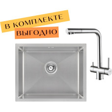 Кухонная мойка ARFEKA ECO AR 550*450 + cмеситель GEMINIA SATIN