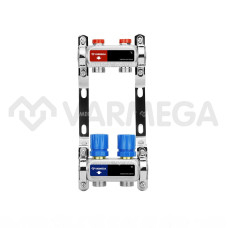 Группа коллекторная для отопления ВР 1", на 2 контура 3/4" EK, нержавеющая сталь VARMEGA VM15502