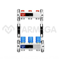 Группа коллекторная для отопления ВР 1", на 3 контура 3/4" EK, нержавеющая сталь VARMEGA VM15503