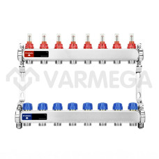 Запорная арматура Varmega Коллектор для теплого пола с расходомерами VM15108 ВР 1"