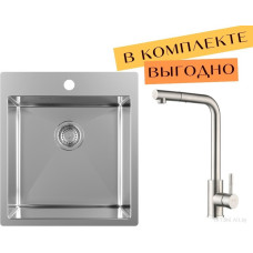 Кухонная мойка ZorG ZRN 5045 Premium + cмеситель Mars Premium Satin