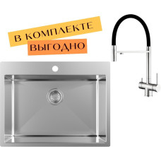 Кухонная мойка ZorG ZRN 5065 Premium + cмеситель Asgard Premium Satin