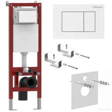 Инсталляция для унитаза Asten Readle Zentralmodul AR0501-0601W c белой кнопкой