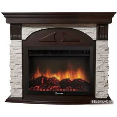 Портал Firelight Torre 25S (камень белый/шпон темный дуб)