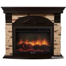 Портал Firelight Torre 25S (камень сланец натуральный/шпон темный дуб)
