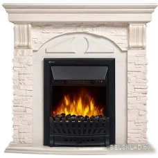 Портал Firelight Torre Classic (камень белый/шпон беленый дуб)