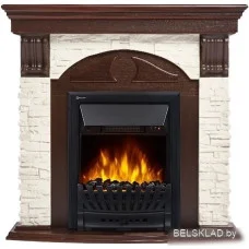 Портал Firelight Torre Classic (камень белый/шпон темный дуб)