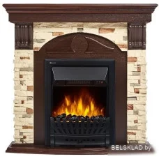 Портал Firelight Torre Classic (камень сланец натуральный/шпон темный дуб)