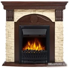 Портал Firelight Torre Classic (камень слоновая кость/шпон темный дуб)